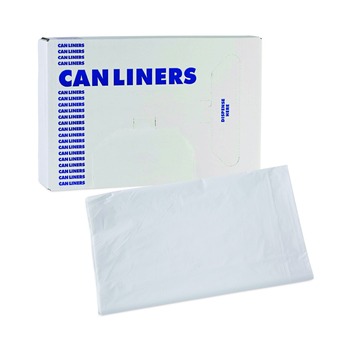Boardwalk H6639TWK 100-Piece/Carton Linear Low Density 33-Gallon 0.9 mil 33 in. x 39 in. Industrial Can Liners - White