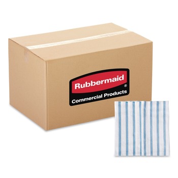 Rubbermaid Commercial HYGEN 12 in. x 12 in. Disposable Microfiber Cleaning Cloths - White/Blue Stripe (600/Carton)