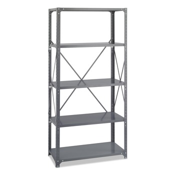 Safco 5-Shelf 36 in. x 18 in. x 75 in. Commercial Steel Shelving Unit - Dark Gray
