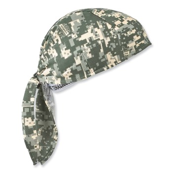 Ergodyne Chill-Its 6615 One Size Fits Most High-Performance Bandana Doo Rag with Terry Cloth Sweatband - Camo