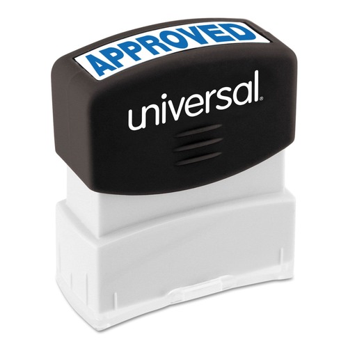  | Universal UNV10043 Pre-Inked One-Color Approved Message Stamp - Blue image number 0