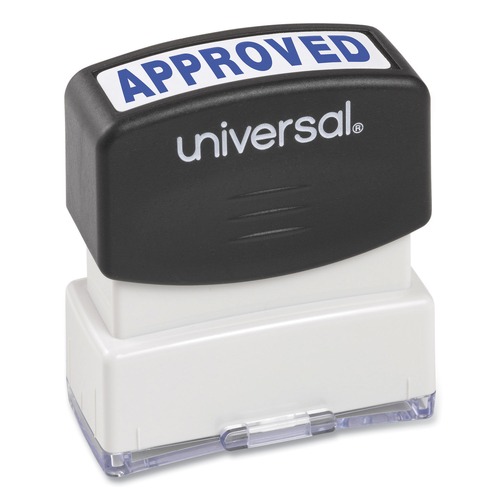  | Universal UNV10043 Pre-Inked One-Color Approved Message Stamp - Blue image number 0