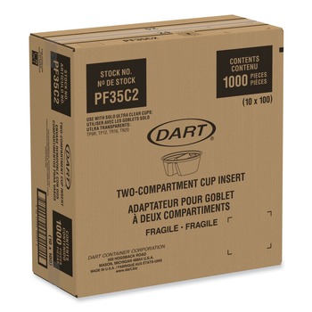 Dart 3.6 in. Diameter x 1.3 in. Height Plastic Cup Insert - Clear (1000/Carton)
