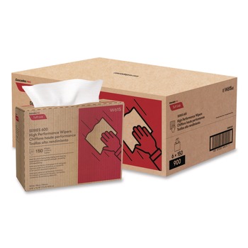 Cascades PRO 9.75 in. x 16.75 in. 1-Ply Tuff-Job Spunlace Towels - White (6 Boxes/Carton)