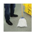 Mops | Boardwalk BWK716RCT 16 oz. Cut-End Lie-Flat Rayon Wet Mop Head - White (12/Carton) image number 8