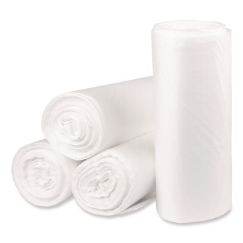 Pitt Plastics Eco Strong Plus 33 in. x 39 in. 13 mic 33 Gallon Can Liners - Natural (250/Carton)