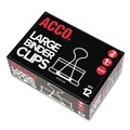 Office Jansan | ACCO A7072100B Large Binder Clips - Black/Silver (1-Dozen) image number 1