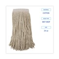 Office Jansan | Boardwalk BWK324C 24 oz. Premium Saddleback Head Cotton Fiber Mop Head - White (12/Carton) image number 4