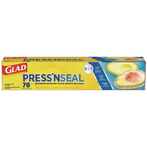  | Glad 70441 70 sq. ft. Foot Roll Press'n Seal Food Plastic Wrap (12/Carton) image number 0