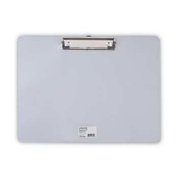 Universal 0.5 in. Clip Capacity 11 in. x 8.5 in. Landscape Orientation Plastic Brushed Aluminum Clipboard - Silver