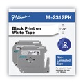 Bulk Savings Pricing 2 | Brother P-Touch M2312PK M Series 0.47 in. x 26.2 ft. Tape Cartridges for P-Touch Labelers - Black on White (2/Pack) image number 2