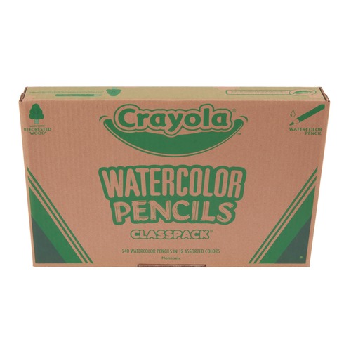 Arts & Crafts Supplies | Crayola 68-7507 3.3 mm Watercolor Pencil Classpack - Assorted Lead and Barrel Colors (240/Pack) image number 0