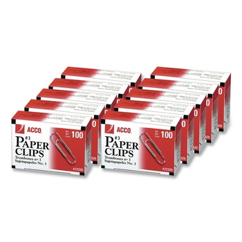 ACCO No. 3 Smooth Paper Clips - Silver (1000/Pack)