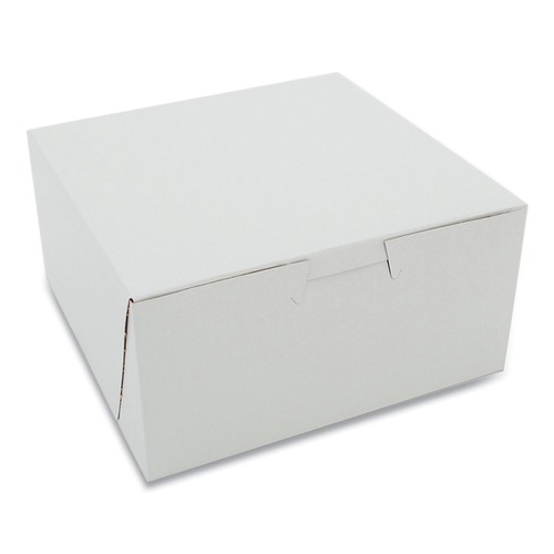 Food Trays, Containers, and Lids | SCT 1505 3 in. x 6 in. x 6 in. Paper Standard One-Piece Non-Window Bakery Boxes - White (250/Carton) image number 0