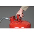 Gas Cans | Justrite 7250130 5 Gallon Type II AccuFlow Steel Safety Can with 1 in. Metal Hose - Red image number 3