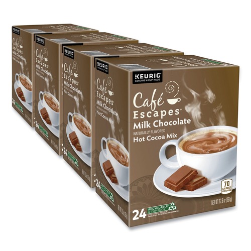 Labor Day Sale! Save $30 off $199! | Cafe Escapes 5000330122 Dark Chocolate Hot Cocoa K-Cups (24/Box, 4 Boxes/Carton) image number 0