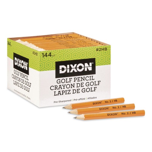 Pens | Dixon X14998 0.7 mm HB No. 2 Golf Wooden Pencils - Black Lead/Yellow Barrel (144/Box) image number 0