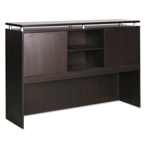 Office Desks & Workstations | Alera ALESE267215ES 72 in. x 15 in. x 42.5 in. Sedina Series Hutch with Sliding Doors - Espresso image number 0