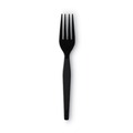 Cutlery | Dixie FH53C7 Individually Wrapped Heavyweight Polystyrene Forks - Black (1000/Carton) image number 1