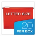 File Folders | Pendaflex 6152 1/5 RED SureHook 1/5-Cut Tabs Letter Size Hanging Folders - Red (20/Box) image number 3