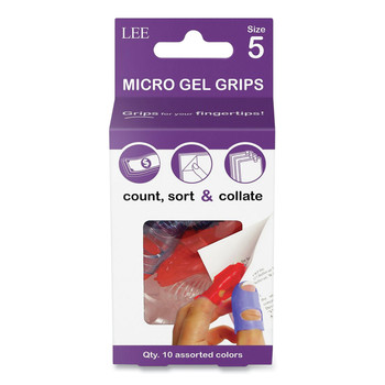 LEE 61050 Size 5 Tippi Micro-Gel Fingertip Grips - Small, Assorted (10/Pack)