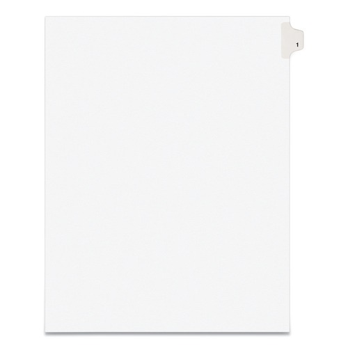 Office Jansan | Avery 11911 Avery-Style 11 in. x 8.5 in. '1-ft Label Legal Exhibit Side Tab Divider - White (25/Pack) image number 0