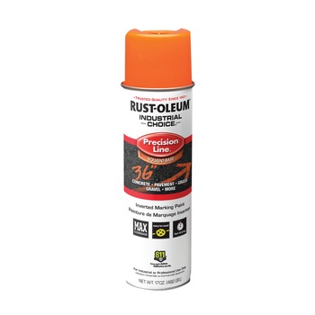 Rust-Oleum 203027V 17 oz. Aerosol Can Industrial Choice M1600 System Solvent-Based Precision Line Marking Paint - Flat Fluorescent Orange (12/Carton)