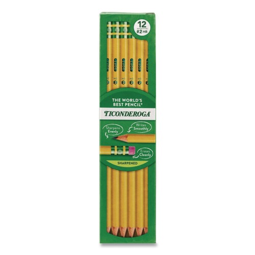 Office Jansan | Ticonderoga X13806 HB (No. 2) Pre-Sharpened Pencil - Black Lead/Yellow Barrel (1-Dozen) image number 0