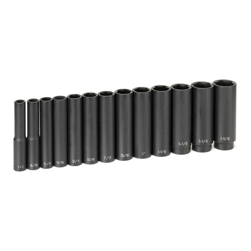 Sockets | Grey Pneumatic 1313XD 13-Piece 1/2 in. Drive 6-Point SAE Extra Deep Impact Socket Set image number 0