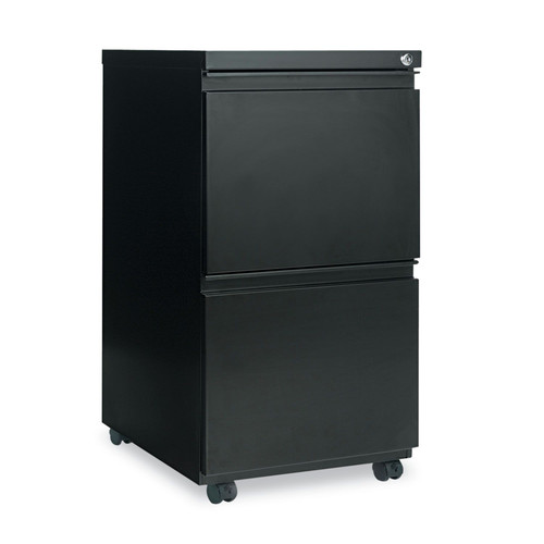 Office Carts & Stands | Alera ALEPBFFBL 14.96 in. x 19.29 in. x 27.75 in. 2 Legal/Letter-Size File Drawers Left or Right File Pedestal with Full-Length Pull - Black image number 0