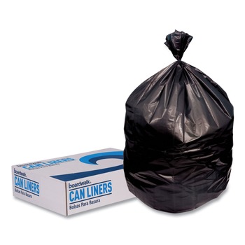 Boardwalk H5645TKKR01 23 Gallon 0.9 mil 28 in. x 45 in. Perforated Roll Linear Low Density Can Liners - Black (25 Bags/Roll, 8 Rolls/Carton)
