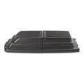 Trash & Waste Bins | Rubbermaid Commercial FG461300BLA Hinged Dome Lid for Cube Truck - Black image number 2