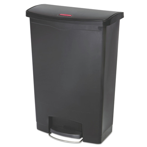 Trash & Waste Bins | Rubbermaid Commercial 1883615 Streamline 24-Gallon Front Step Style Resin Step-On Container- Black image number 0