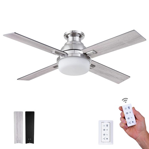 Ceiling Fans | Prominence Home 51678-45 52 in. Kyrra Contemporary Indoor Semi Flush Mount LED Ceiling Fan with Light - Brushed Nickel image number 0