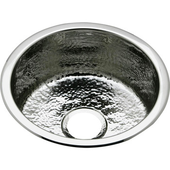 PRODUCTS | Elkay SCF16FBSH Dual Mount 16-3/8 in. x 16-3/8 in. Single Bowl Bar Sink with Hammered Mirror (Stainless Steel)