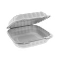 Food Trays, Containers, and Lids | Pactiv Corp. YCN808010000 8.31 in. x 8.35 in. x 3.1 in. EarthChoice SmartLock Plastic Microwavable MFPP Hinged Lid Container - White (200/Carton) image number 0