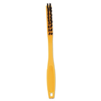 Rubbermaid Commercial 2.5 in. Brush 8.5 in. Handle Synthetic-Fill Tile and Grout Brush - Black/Yellow