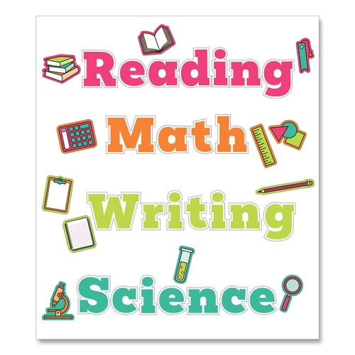 Office Jansan | Carson-Dellosa 110570 Assorted Sizes Wall Signs for Core Subjects - Multicolor (37/Set) image number 0