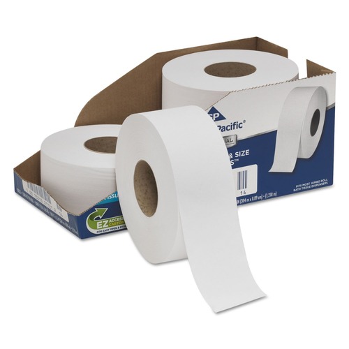 Toilet Paper | Georgia Pacific Professional 2172114 3.5 in. x 1000 ft. 2-Ply Septic Safe Jumbo Bathroom Tissue - White (4/Carton) image number 0