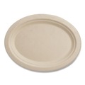 Bowls and Plates | World Centric PLSCU12OLFP 12 in. Oval Paper Fiber Plates - Natural (500/Carton) image number 0