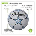 Outdoor Games | Champion Sports VIPER5 8.5 in. - 9 in. No. 5 VIPER Soccer Ball - White image number 3