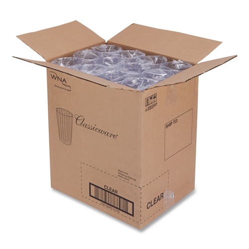 Food Trays, Containers, and Lids | WNA WNA CC10240 10 oz. Fluted, Tall, Classic Crystal Plastic Tumblers - Clear (240/Carton) image number 0
