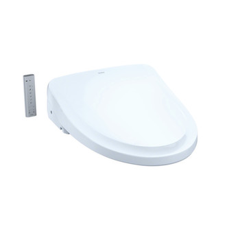 TOTO WASHLET S550e Elongated Bidet Toilet Seat with ewaterplus and Auto Open and Close Classic Lid (Cotton White)