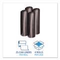 Trash Bags | Boardwalk X6639XKKR01 33 in. x 39 in. 33 gal. 1.6 mil Recycled Low-Density Polyethylene Can Liners - Black (100/Carton) image number 2