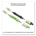  | GreatNeck 22537 5.38 in. Long Phillips/Slotted Bits Metric Sockets 6-Way Pen-Style Screw/Nut Driver - Black/Green, Green/Clear (4/Pack) image number 7
