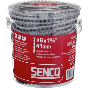 SENCO (1000/Pack) #6 1-5/8 in. Coarse Thread Bugle-Head Phillips Collated Sheet Metal Screw - Gray Phosphate