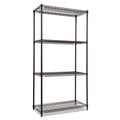  | Alera ALESW503618BL NSF Certified Industrial 36 in. x 18 in. x 72 in. 4-Shelf Wire Shelving Kit - Black image number 2