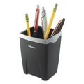 Office Furniture Accessories | Fellowes Mfg Co. 8032301 3.13 in. x 3.13 in. x 4.25 in. Office Suites Divided Plastic Pencil Cup - Black/Silver image number 1