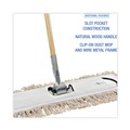 Mops | Boardwalk BWKM245C 24 in. x 5 in. Cotton Head 60 in. Wood Handle Cotton Dry Mopping Kit - Natural (1-Kit) image number 3