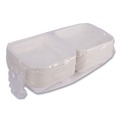 Food Trays, Containers, and Lids | Eco-Products EP-HC81NFA Vanguard 8 in. x 8 in. x 3 in. 1-Compartment Renewable and Compostable Sugarcane Clamshells - White (200/Carton) image number 7